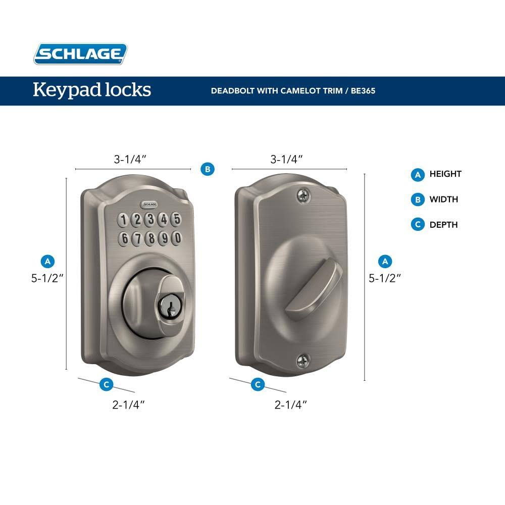 Satin Nickel Keypad Combo Pack with Accent Lever E367485