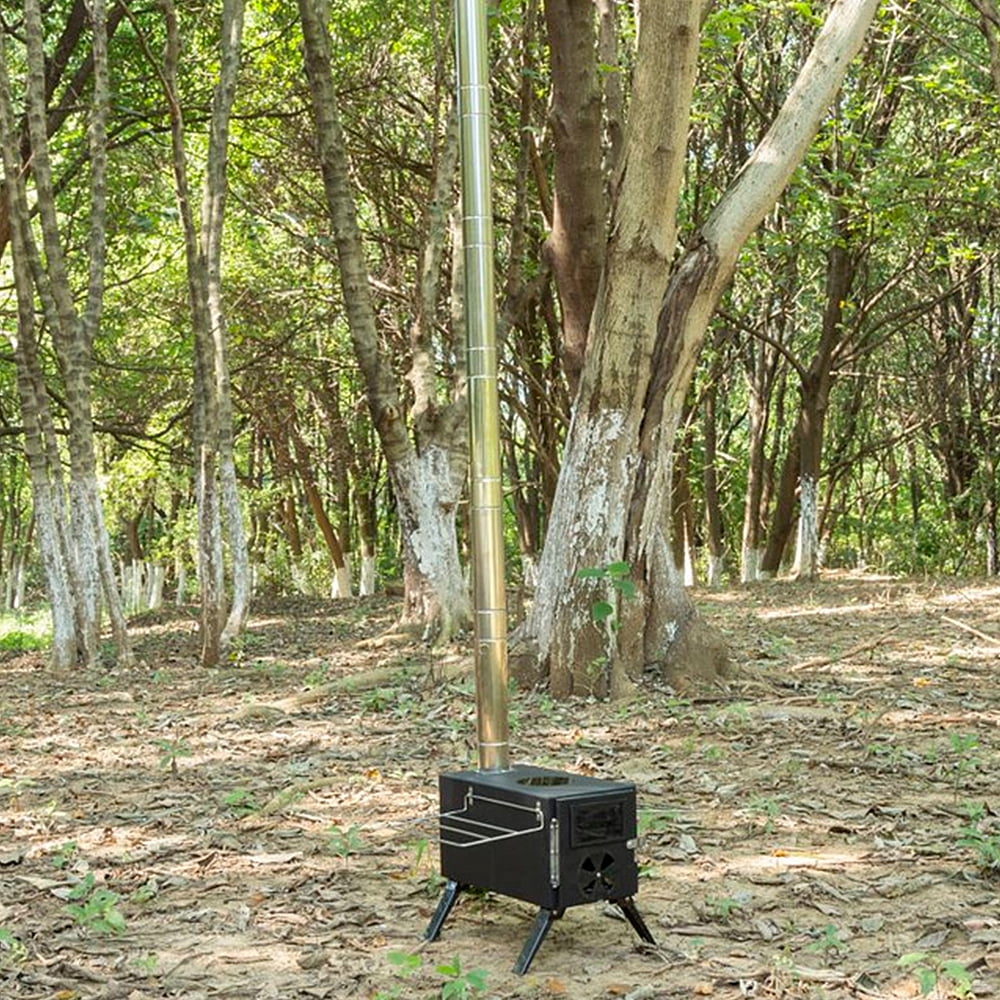 Portable Wood Burning Stove for Outdoor Cooking and Heating D7344