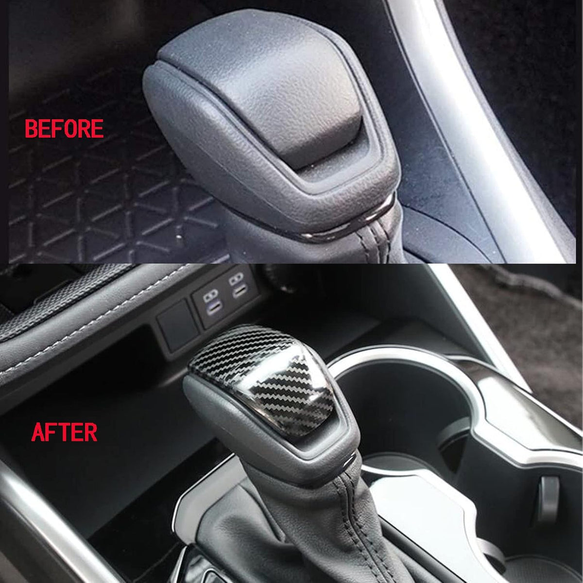 Carbon Fiber Style Gear Shift Knob Cover Pack of 2 N952231