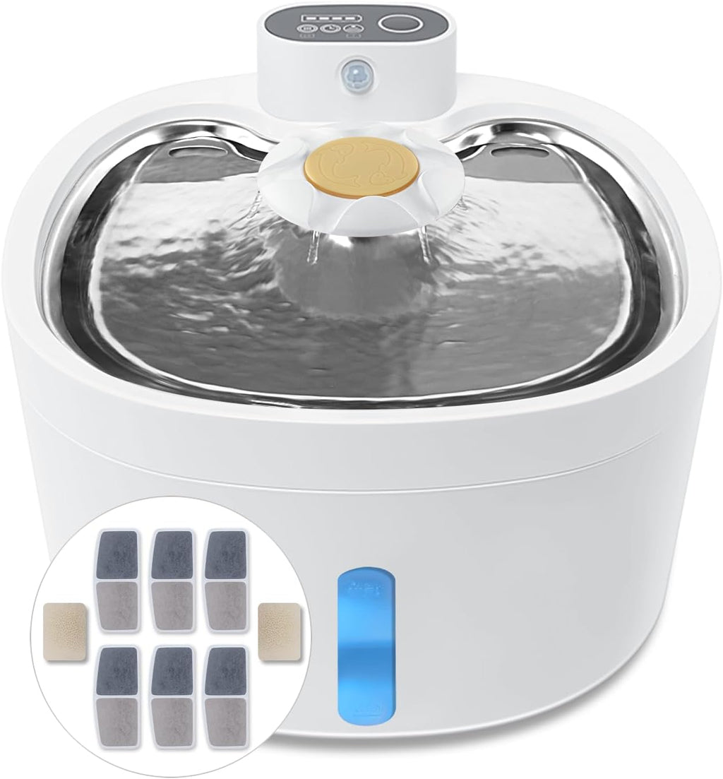 2.6L Automatic Stainless Steel Pet Water Dispenser with 6 Filters M921