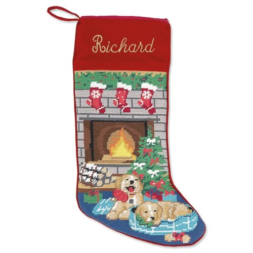 100% Wool Needlepoint Christmas Stocking I84370
