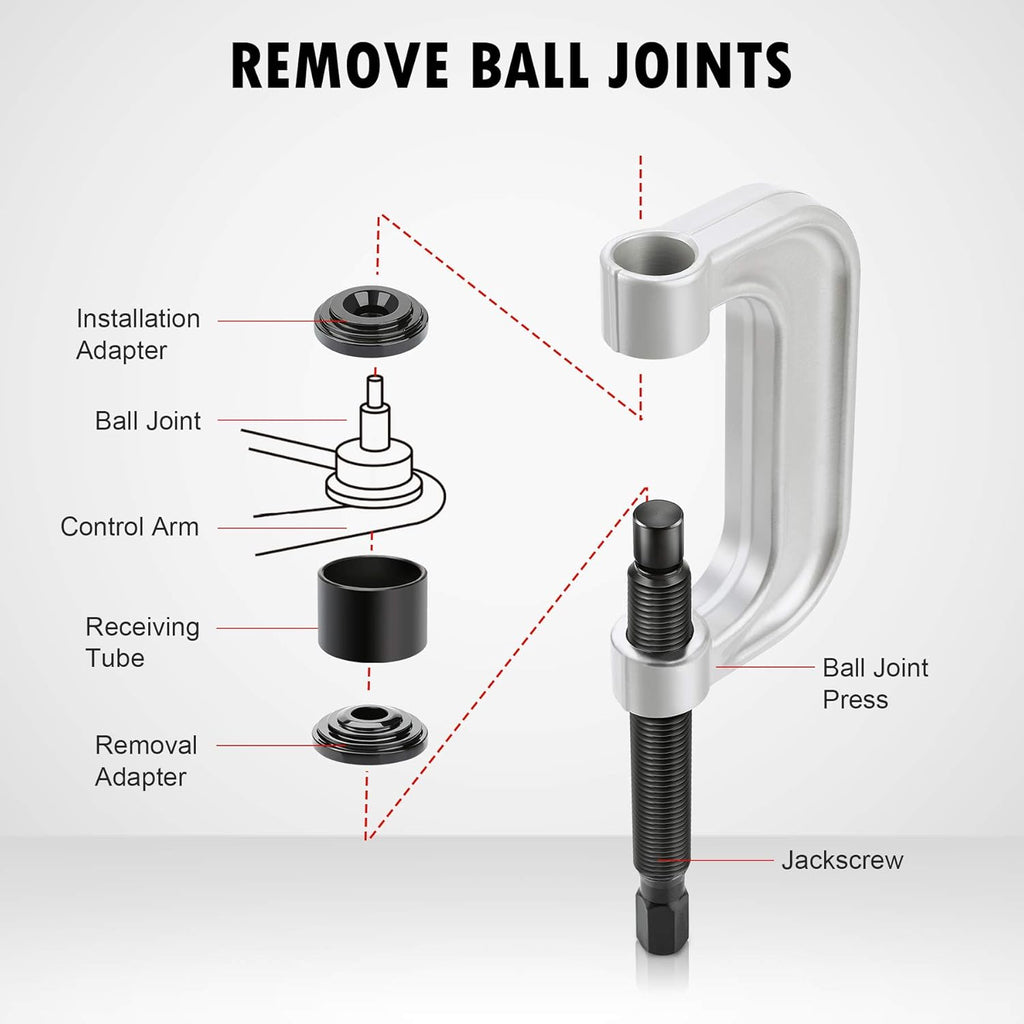 Ball Joint Press & U Joint Removal Tool Kit with 4wd Adapters C114