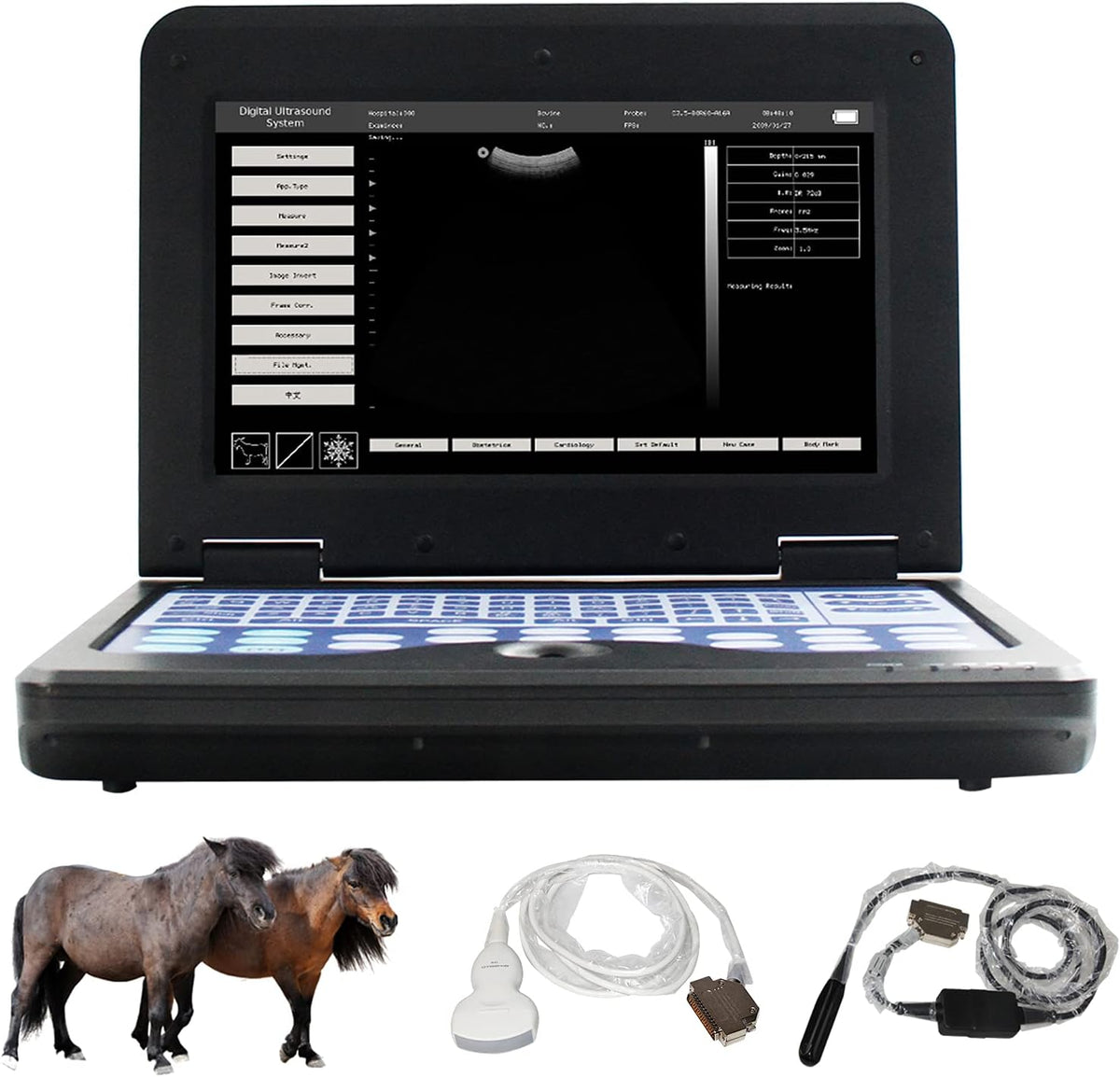 Veterinary Ultrasound Scanner with Convex and Rectal Linear Probe A22577