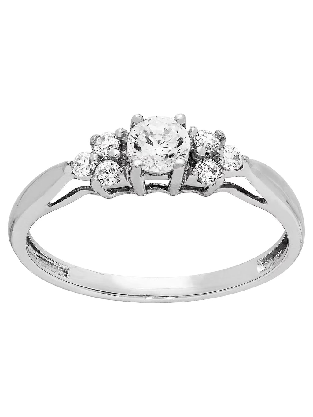 Cubic Zirconia Engagement Ring in 10K White Gold R7107