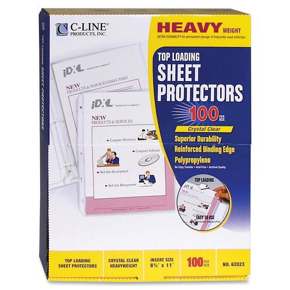 Heavyweight Poly Sheet Protectors Clear, Top Loading, 11 x 8-1/2, 100/BX Z80998