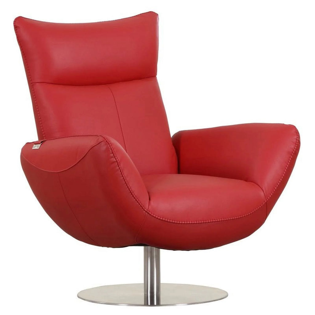 Red Italian Leather Lounge Chair L5456
