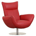 Red Italian Leather Lounge Chair L5456