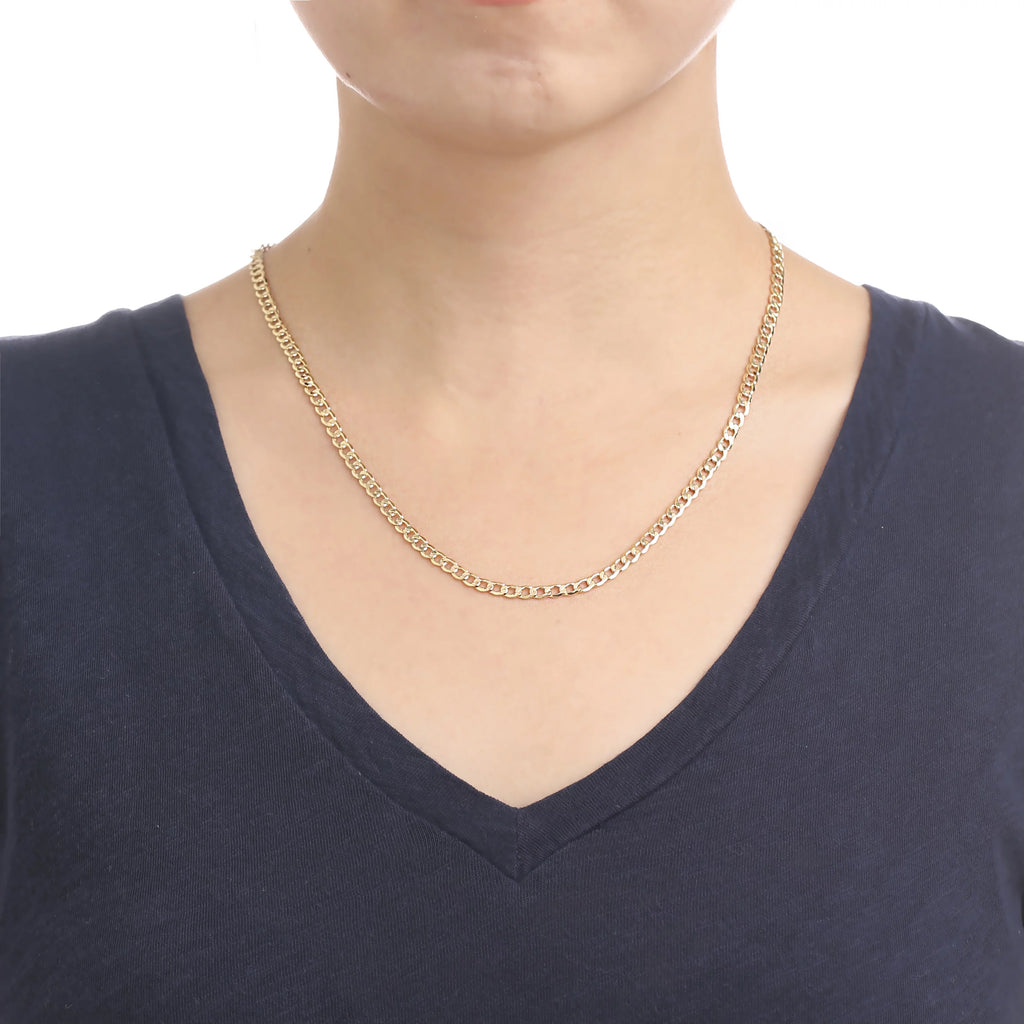 24 Inch 10k Yellow Gold Curb Link Chain Necklace V541892