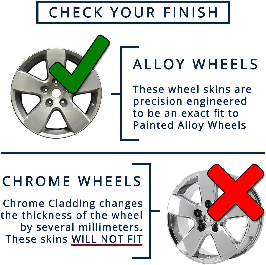 20" Gloss Black Wheel Skins (Set of 4) R1649