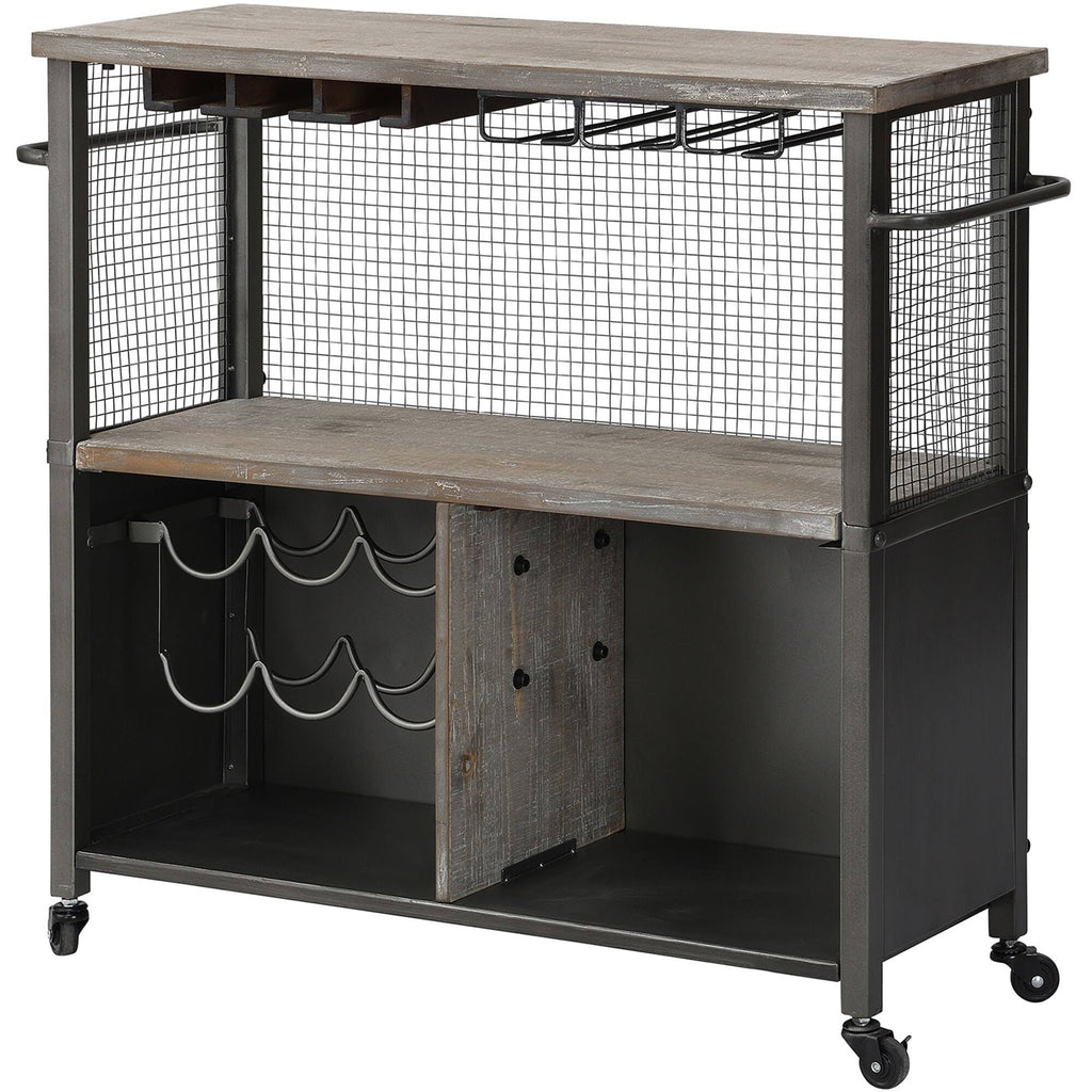 White Farmhouse Kitchen Cart X95097