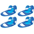 Spring Float Recliner Pool Lounge Chair with Sun Canopy 4-Pack D165439