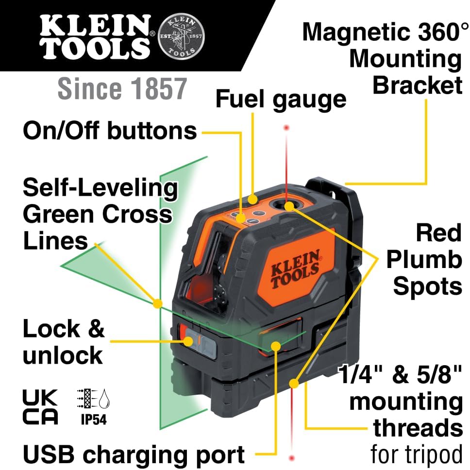 Self-Leveling Cross-Line Laser Level with Magnetic Mounting Clamp R828