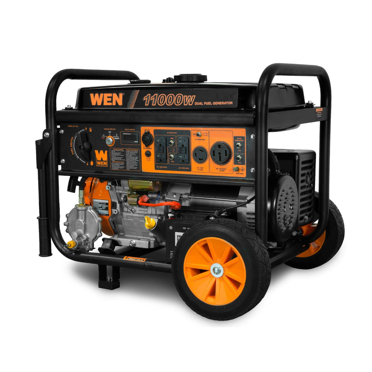 11,000-Watt 120V/240V Dual Fuel Portable Generator with Wheel Kit and Electric Start V321