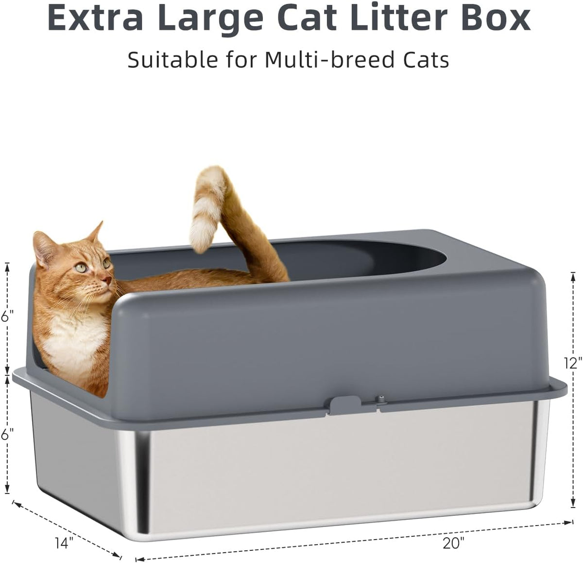 Stainless Steel Cat Litter Box with Lid C591259