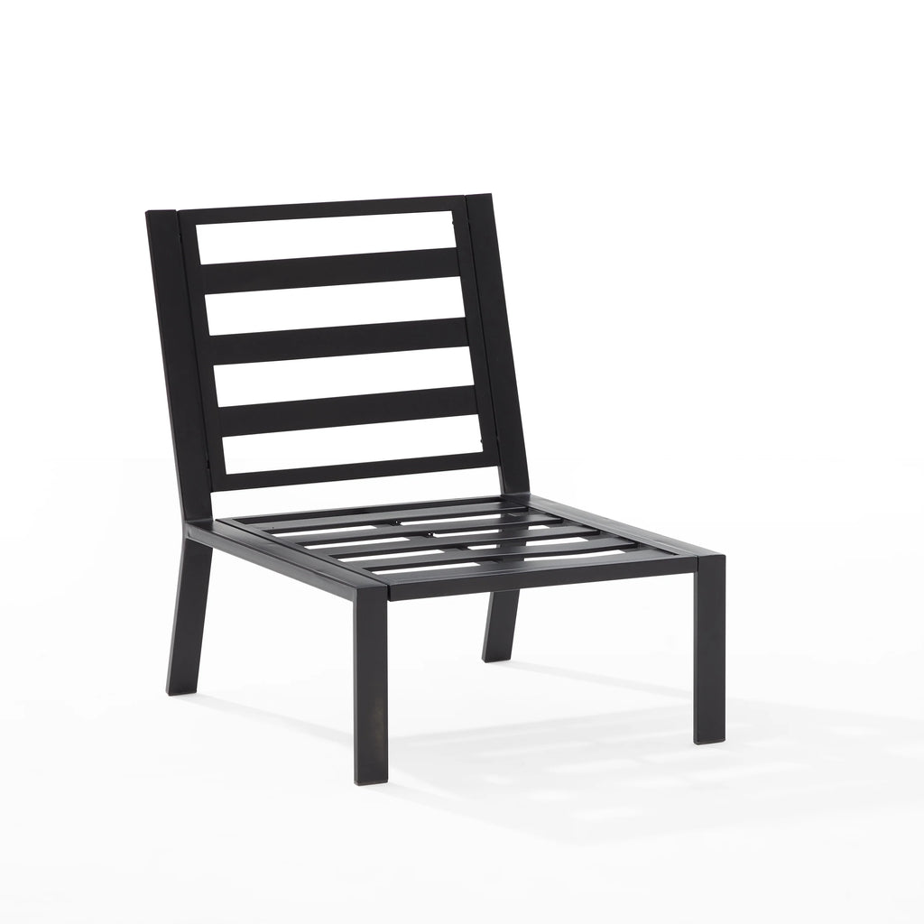 Outdoor Metal Sectional Center Chair Taupe Matte Black W467