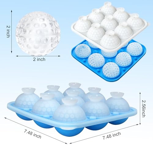 9-Cavity 3D Golf Ball Silicone Molds with Lid F158120