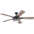 52 Inch Textured Black LED Ceiling Fan with Light and Remote Control R578