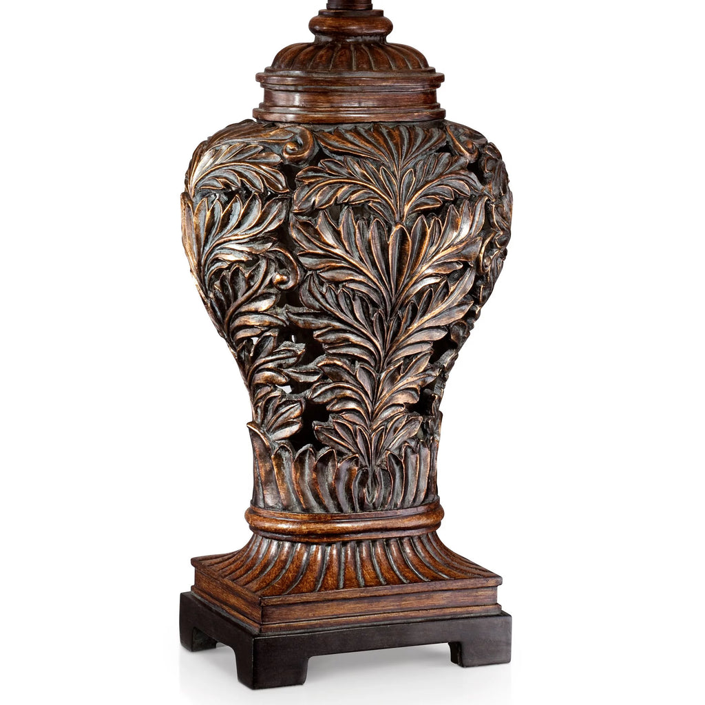 Traditional Table Lamps 32.5" Tall Set of 2 Bronze Tan Rectangular Shade P660