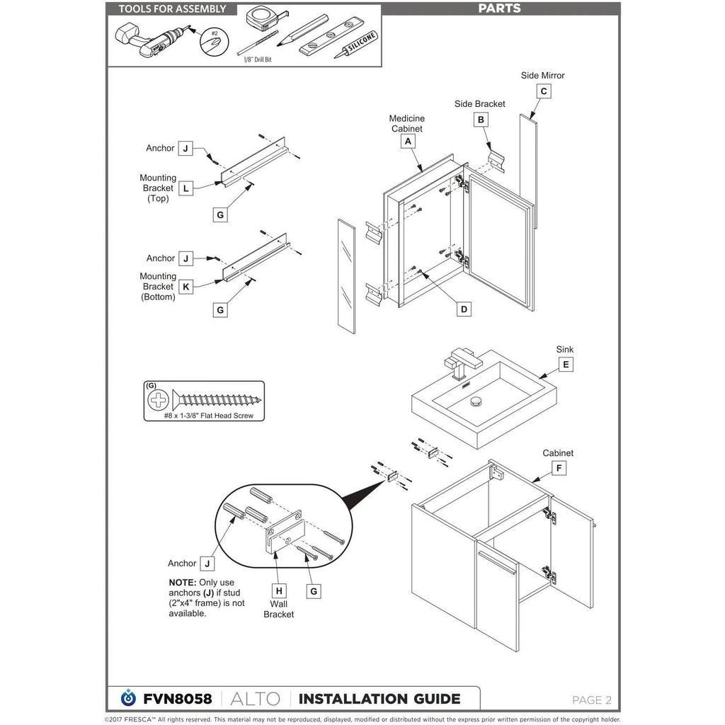 Black Modern Bathroom Cabinet with Integrated Sink G972741