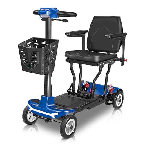 37.5 lbs Ultra Lightweight Folding 4 Wheel Mobility Scooter, Blue W983320