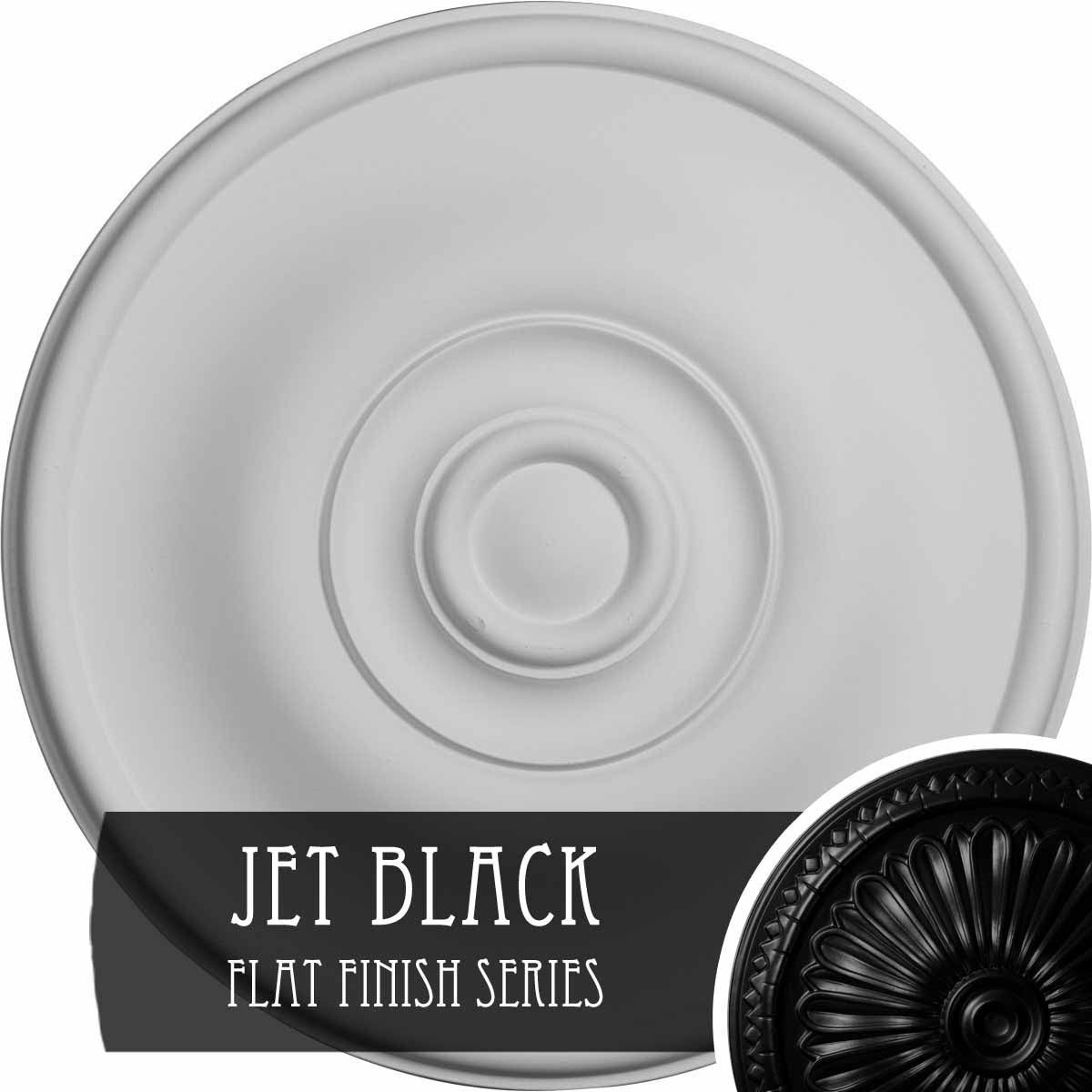 Hand-Painted Jet Black Ceiling Medallion A481265