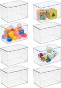 Clear 8 Pack Stackable Rectangular Storage Bin with Lid B5472