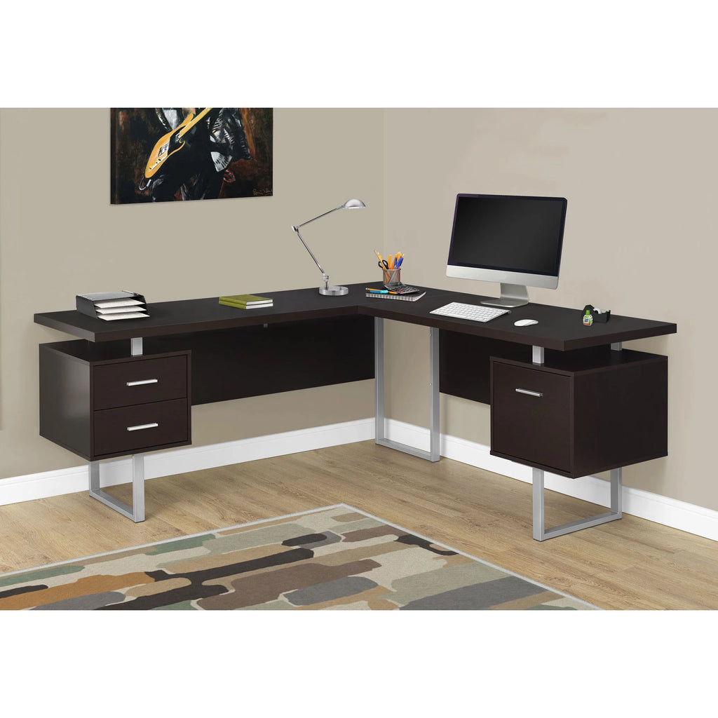Brown Laminate L Shape Corner Desk W5416