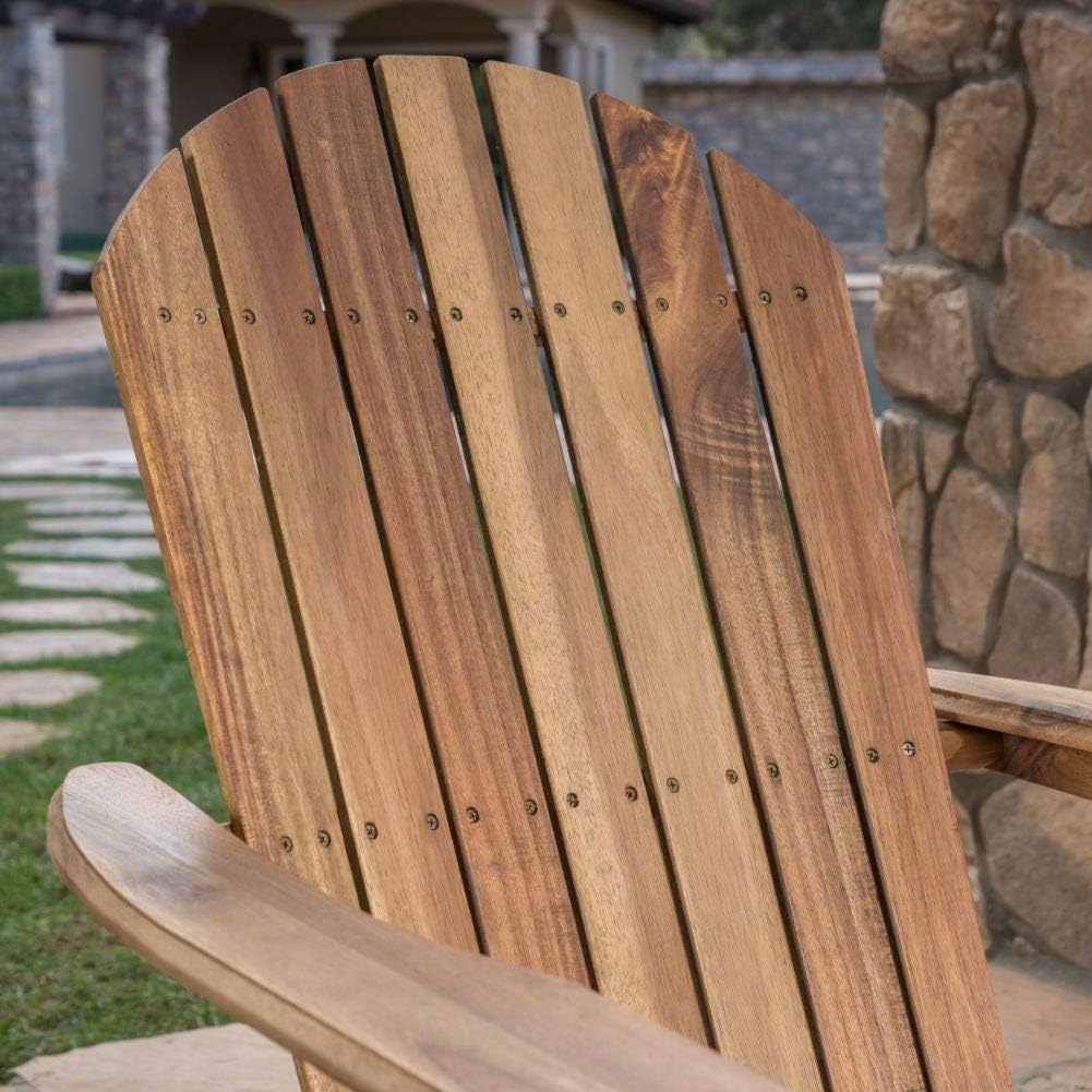 Natural Stained Acacia Wood Adirondack Rocking Chair X46175