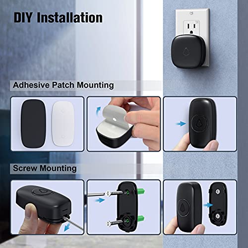 Wireless Doorbell with 2 Buttons, Waterproof Mini Doorbell, Black I871501