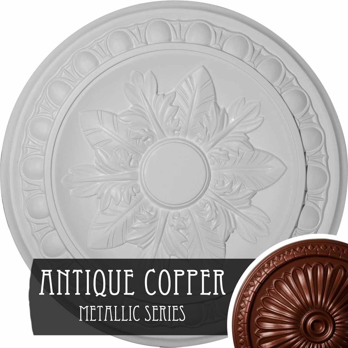 Hand-Painted Walnut Ceiling Medallion G480619