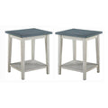 Blue Wood 1-Shelf Side Table Set of 2 Q554