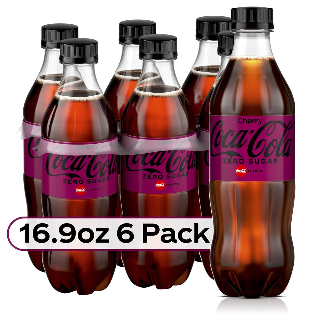 Cherry Coke Zero Sugar Soda Soft Drink, 16.9 fl oz, 12 Pack F95034