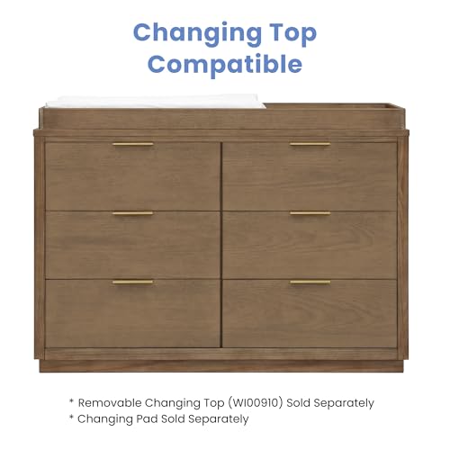 Teak Brown 6 Drawer Dresser R3588
