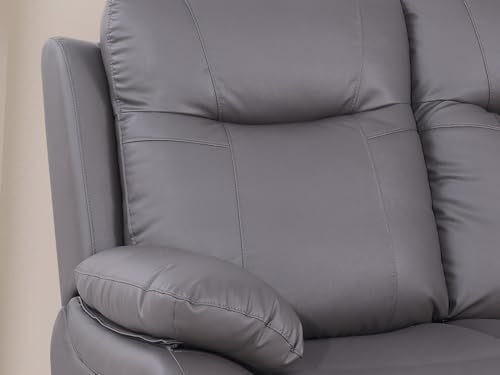 Black Oversized Manual Leather Recliner Sofa Couch with Cup Holders U6950
