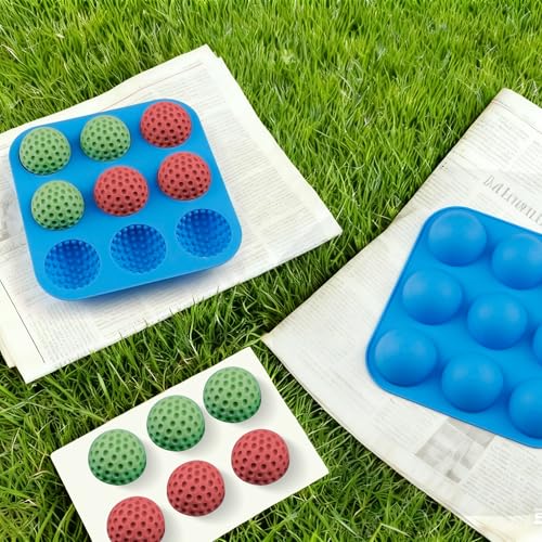 9-Cavity 3D Golf Ball Silicone Molds with Lid F158120