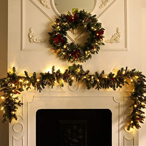 9 FT Pre-lit Christmas Garland with Lights G94864