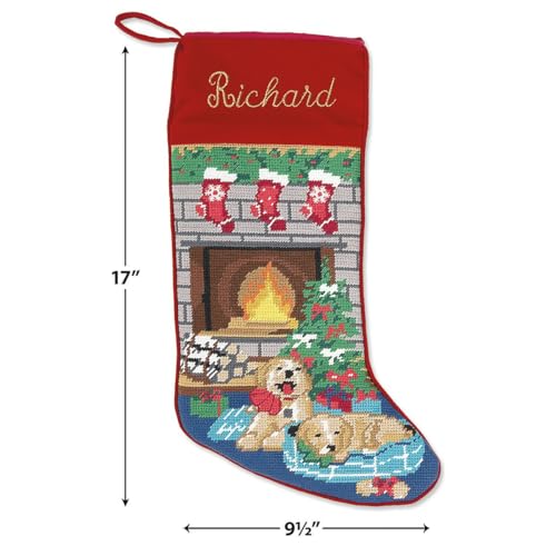 100% Wool Needlepoint Christmas Stocking I84370