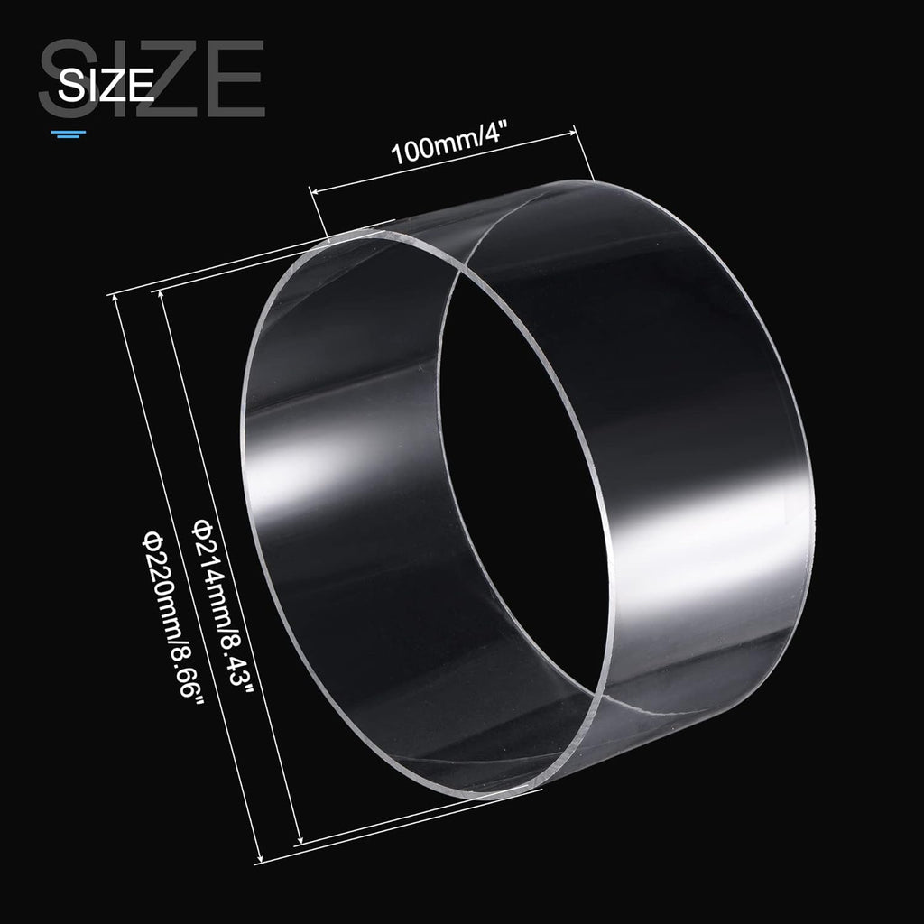 Clear Acrylic Rigid Round Tube 8.4 ID 4 Length Pack of 2 J9317