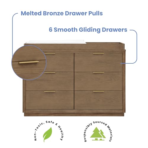 Teak Brown 6 Drawer Dresser R3588