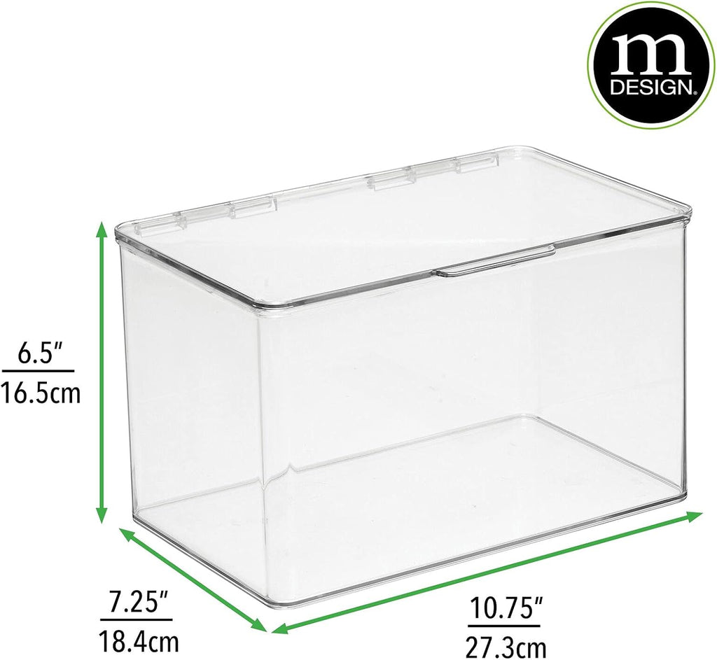 Clear 8 Pack Stackable Rectangular Storage Bin with Lid B5472