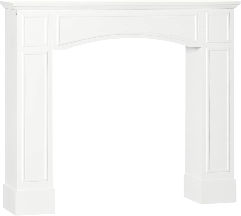 White Fireplace Mantel with Decorative Pattern Interior Width 29" Z655