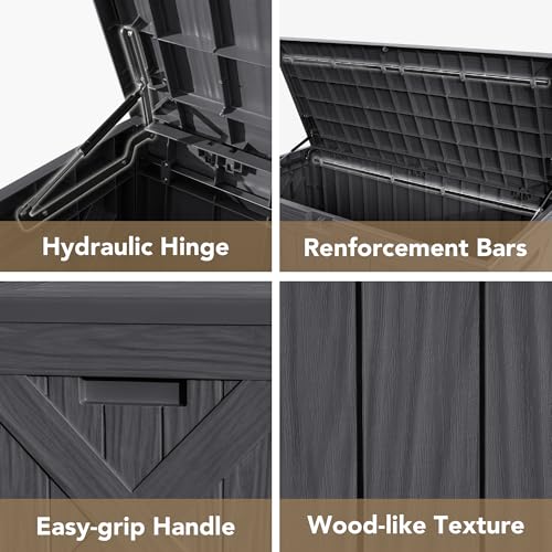 120 Gallon Resin Outdoor Storage Box Black X9733