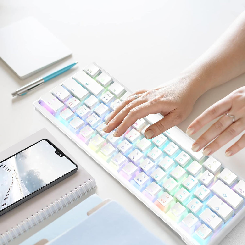White 60% Wired Mechanical Gaming Keyboard L5126
