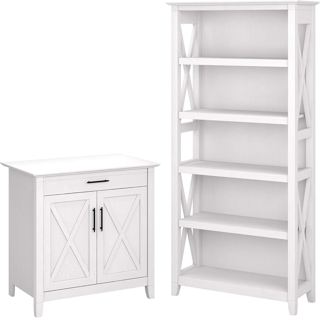 Bing Cherry Secretary Desk with 5 Shelf Bookcase E654