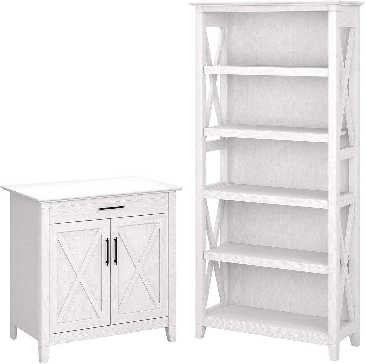 Bing Cherry Secretary Desk with 5 Shelf Bookcase E654