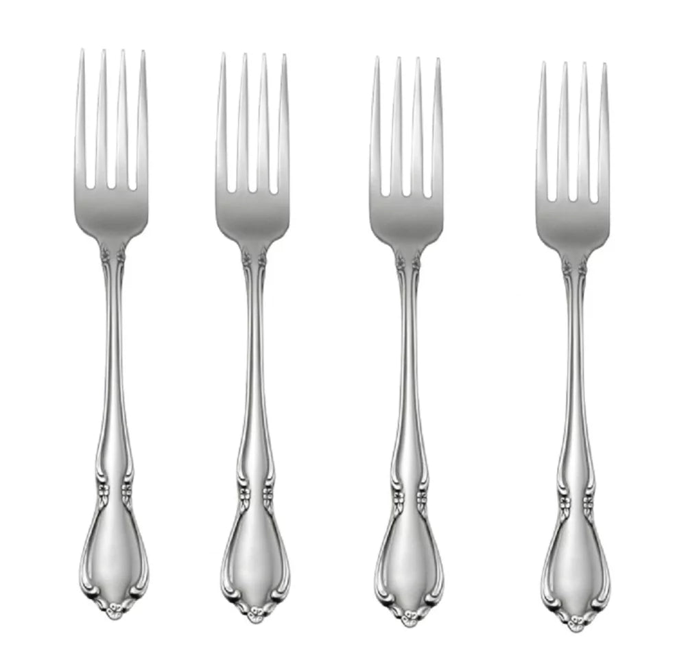 18/8 Stainless Steel Flatware Set of 4 Dinner Forks B799
