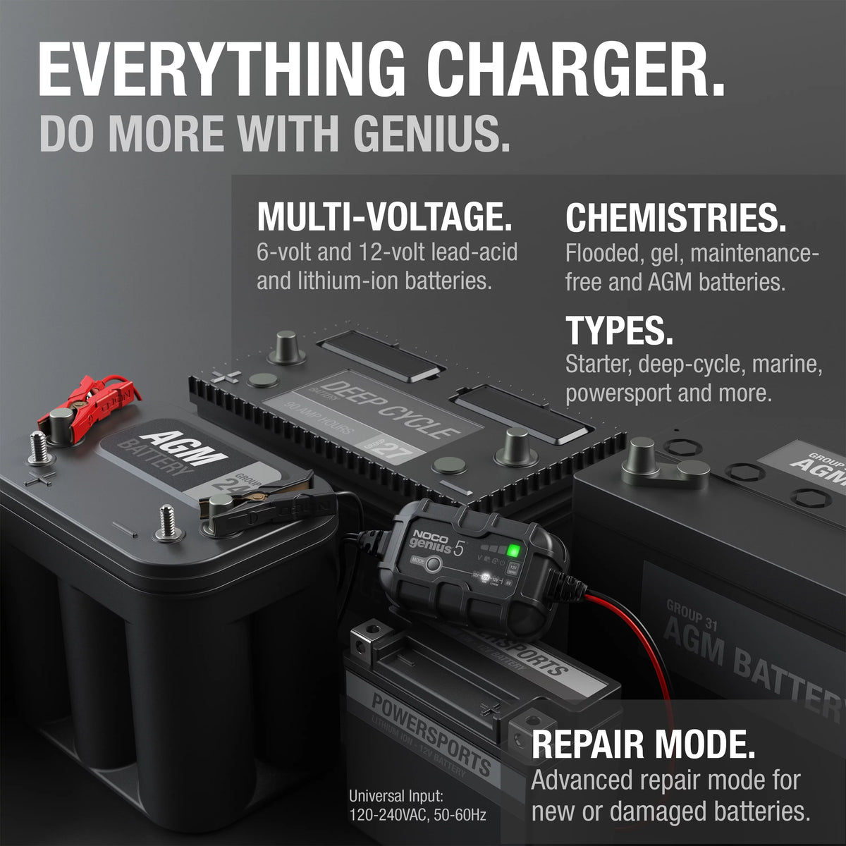 6V/12V 5A Smart Battery Charger and Maintainer Z1641