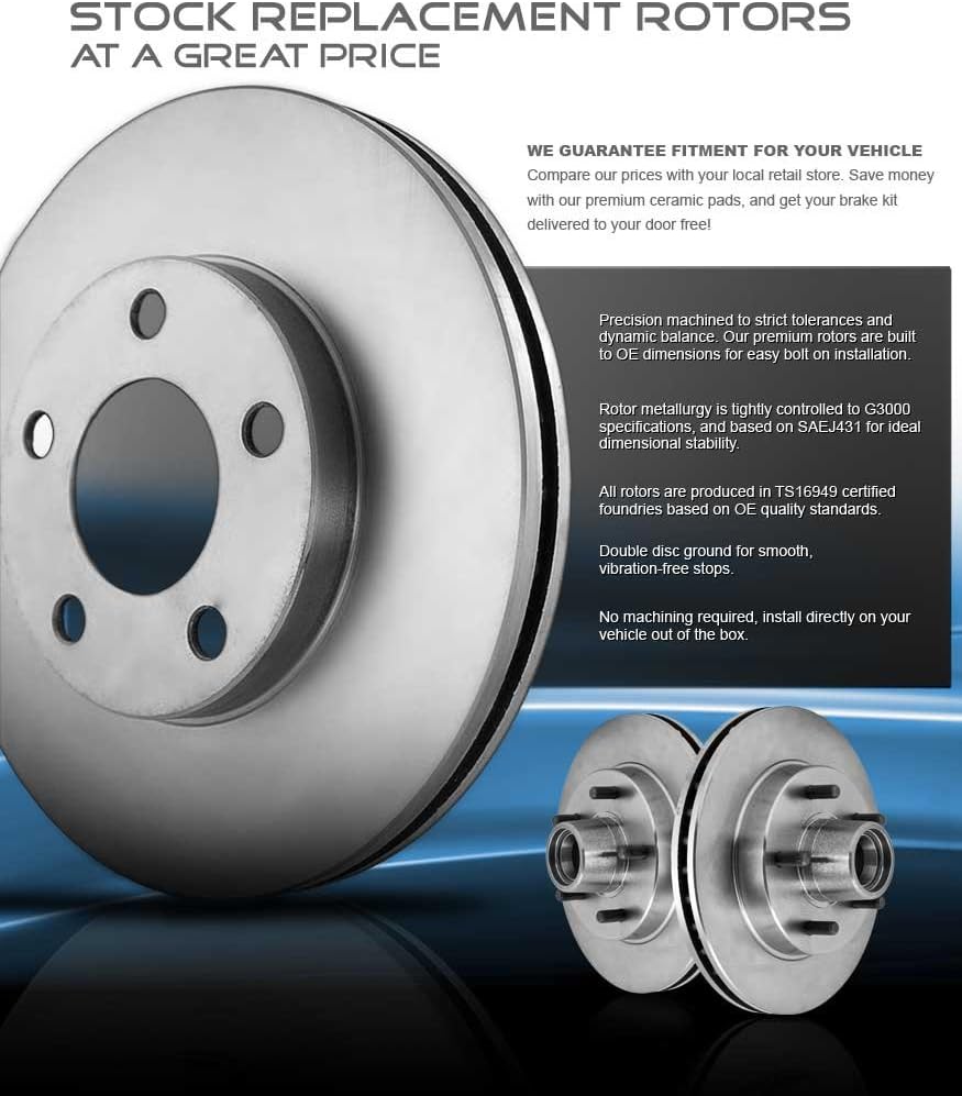 Black Drilled Slotted Brake Disc Rotors + Metallic Brake Pads A3511