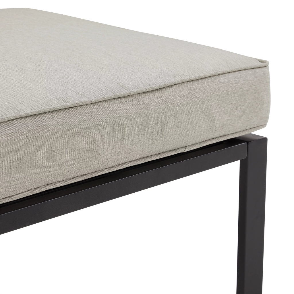 Outdoor Metal Sectional Center Chair Taupe Matte Black W467