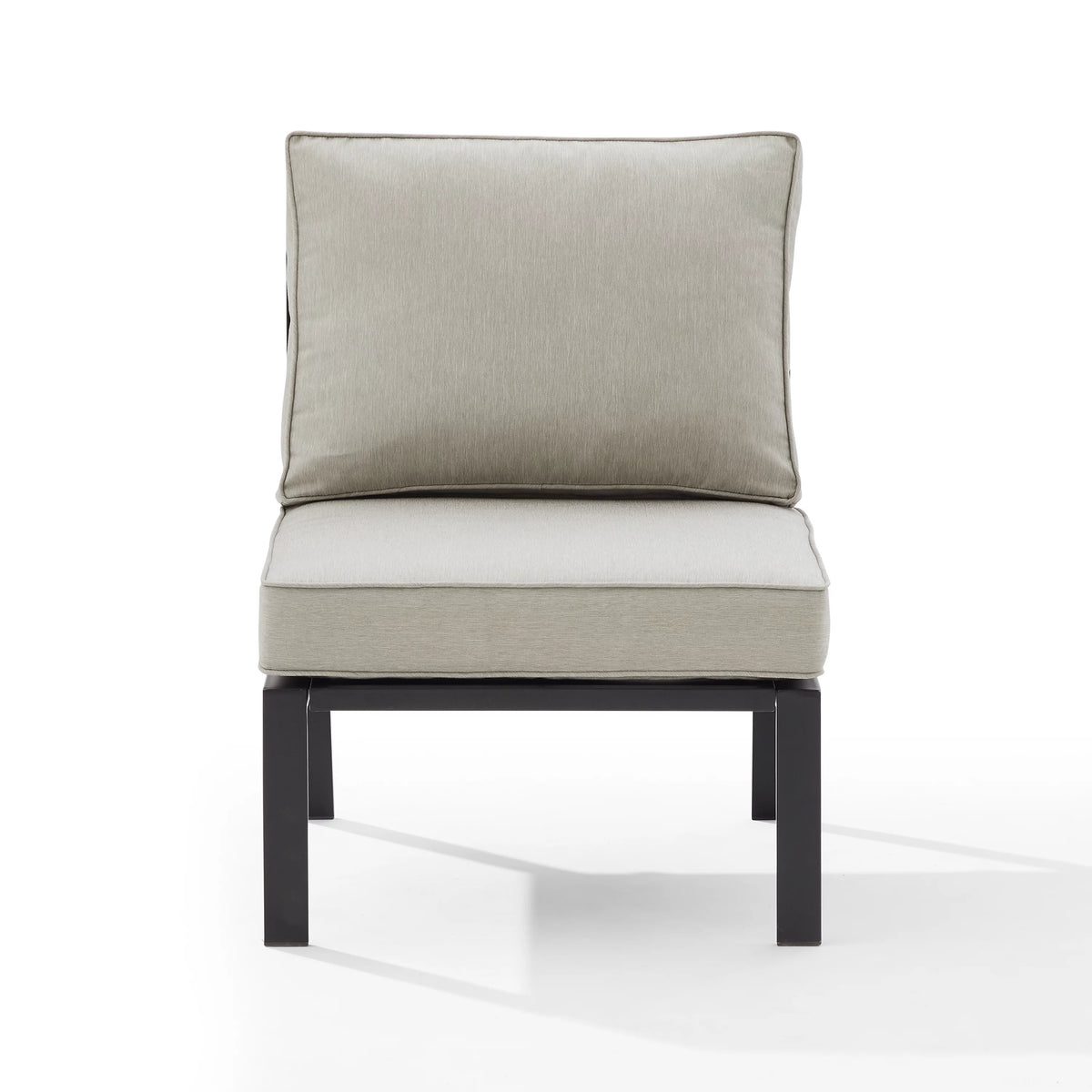 Outdoor Metal Sectional Center Chair Taupe Matte Black W467
